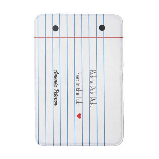 Tapis De Bain Feuille papier lin drôle personnalisé (Devant (Vertical))