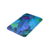 Tapis De Bain Feuille tropical bleu (Angle)