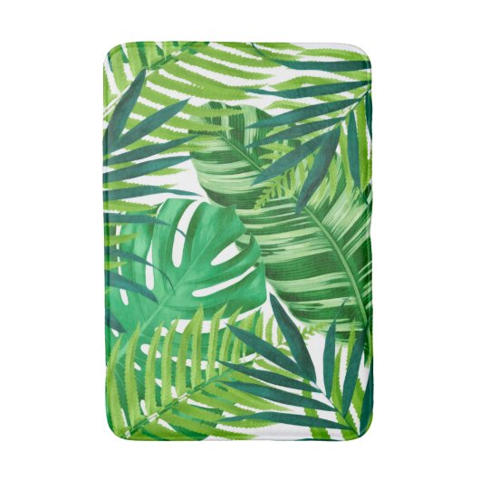 Tapis De Bain Feuille tropical vert (Devant (Vertical))