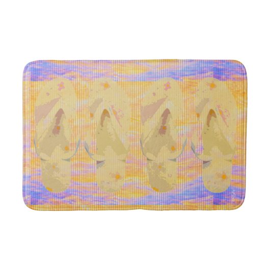 Tapis De Bain Feuilles Abstraites Sandales Couleurs Gras (Devant)