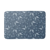 Tapis De Bain Feuilles & Berries Motif En Gris Bleu Monochromati (Devant)