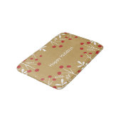 Tapis De Bain Feuilles blancs & Berries Gold Noël (Angle)
