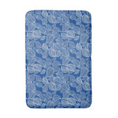 Tapis De Bain Feuilles blancs sur le billard bleu (Devant (Vertical))