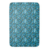 Tapis De Bain Feuilles bleus Abstraits (devant Vertical)