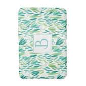 Tapis De Bain Feuilles Botaniques Vertes Motif sans couture (Devant (Vertical))