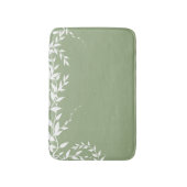 Tapis De Bain Feuilles botaniques verts de Sage (Devant (Vertical))