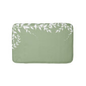 Tapis De Bain Feuilles botaniques verts de Sage (Devant)