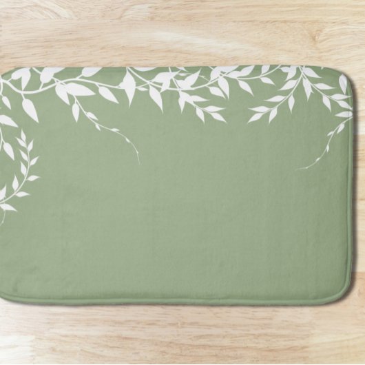 Tapis De Bain Feuilles botaniques verts de Sage