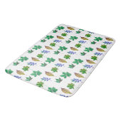 Tapis De Bain Feuilles d'aquarelle vert et bleu (Angle)