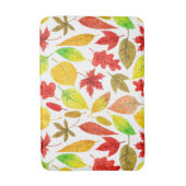Tapis De Bain Feuilles d'automne blanc (Devant (Vertical))