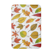 Tapis De Bain Feuilles d'automne en blanc (Devant (Vertical))