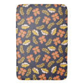 Tapis De Bain Feuilles d'automne en chute chaude avec fleurs (devant Vertical)