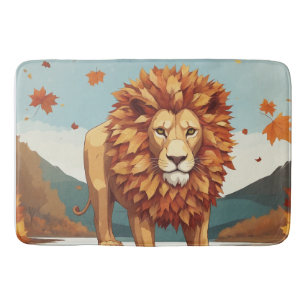 Tapis De Bain Feuilles d'automne Lion mâle