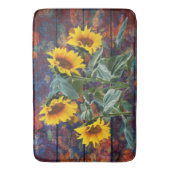 Tapis De Bain Feuilles d'automne rustiques et tournesols (devant Vertical)