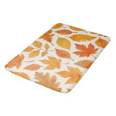 Tapis De Bain Feuilles d'automne sur la saison blanche d'automne (Angle)