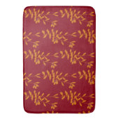Tapis De Bain Feuilles de branches de silhouette orange sur roug (devant Vertical)