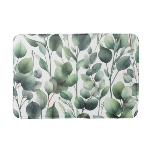 Tapis De Bain Feuilles de eucalyptus vert assourdi (Devant)