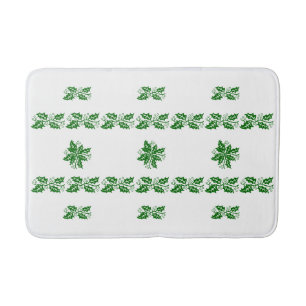 Tapis de bain - Feuilles de houx vertes