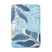 Tapis De Bain Feuilles de la Jungle Bleue (Devant (Vertical))