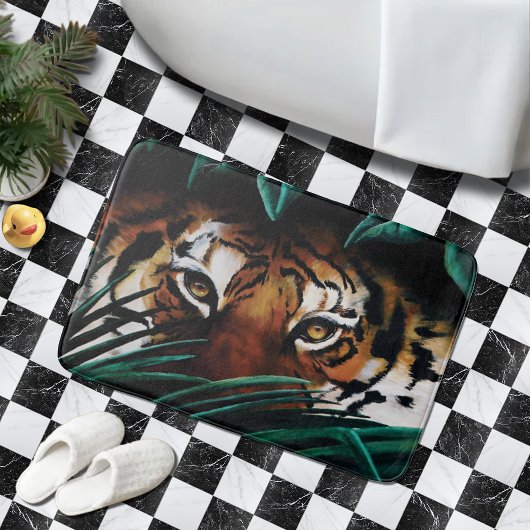 Tapis De Bain Feuilles de la jungle verte de Tiger