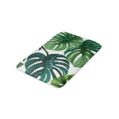 Tapis De Bain Feuilles de Monstera | Vert Moderne Botanique (Angle)