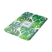 Tapis De Bain Feuilles de palmier à monogramme moderne (Angle)