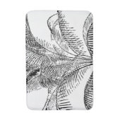 Tapis De Bain Feuilles de palmier noir et blanc Motif Abstrait (Devant (Vertical))