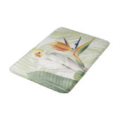 Tapis De Bain Feuilles De Palmiers Avec Oiseau Blanc (Angle)