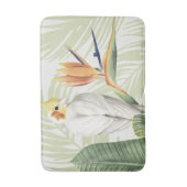 Tapis De Bain Feuilles De Palmiers Avec Oiseau Blanc (Devant (Vertical))