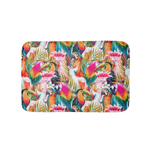 Tapis De Bain Feuilles de perroquets et palmiers (Devant)
