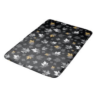 Tapis De Bain Feuilles épars sur noir