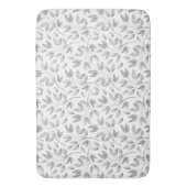 Tapis De Bain Feuilles gris pâle et blanc / Botaniques | (devant Vertical)