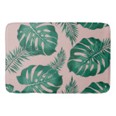 Tapis De Bain Feuilles Pink & Green Palm sans couture Motif (Devant)