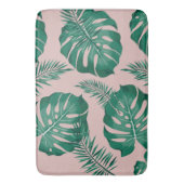 Tapis De Bain Feuilles Pink & Green Palm sans couture Motif (devant Vertical)