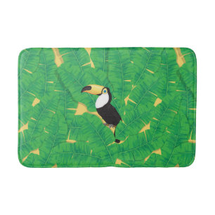 Tapis De Bain Feuilles toucans et bananes