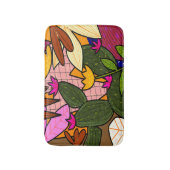 Tapis De Bain feuilles tropicaux Abstraits et fleurs (Devant (Vertical))