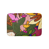 Tapis De Bain feuilles tropicaux Abstraits et fleurs (Devant)
