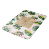 Tapis De Bain Feuilles tropicaux du sable rose (Angle)