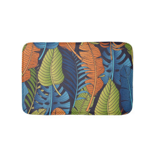 Tapis De Bain Feuilles tropicaux, motif sans couture fleurie.