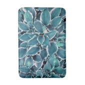 Tapis De Bain Feuilles turquoises et blancs (Devant (Vertical))
