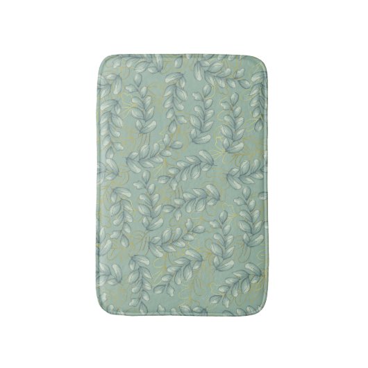 Tapis De Bain Feuilles vert et or (Devant (Vertical))