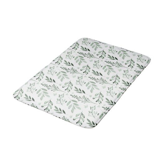 Tapis De Bain Feuilles verts (Angle)
