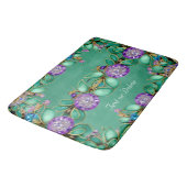 Tapis De Bain Feuilles verts Mat de bain de pierres mauves (Angle)