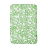 Tapis De Bain Feuilles verts sur le chaudron blanc (Devant (Vertical))