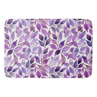 Tapis De Bain Feuilles Violettes