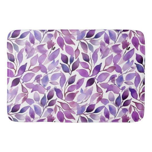 Tapis De Bain Feuilles Violettes (Devant)