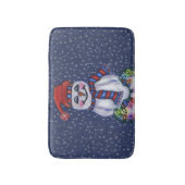 Tapis De Bain Feux de Noël Souriant Snowman Snowflakes (Devant (Vertical))