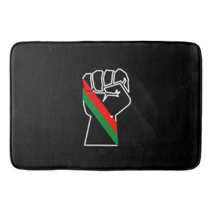 Tapis De Bain fierté noire drapeau rouge vert poing panafricain