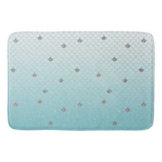 Tapis De Bain Fille Aqua Parties scintillant Argent Ombre Sparkl (Devant)