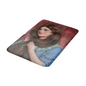 Tapis De Bain Fille aux beaux longs cheveux bruns (Angle)